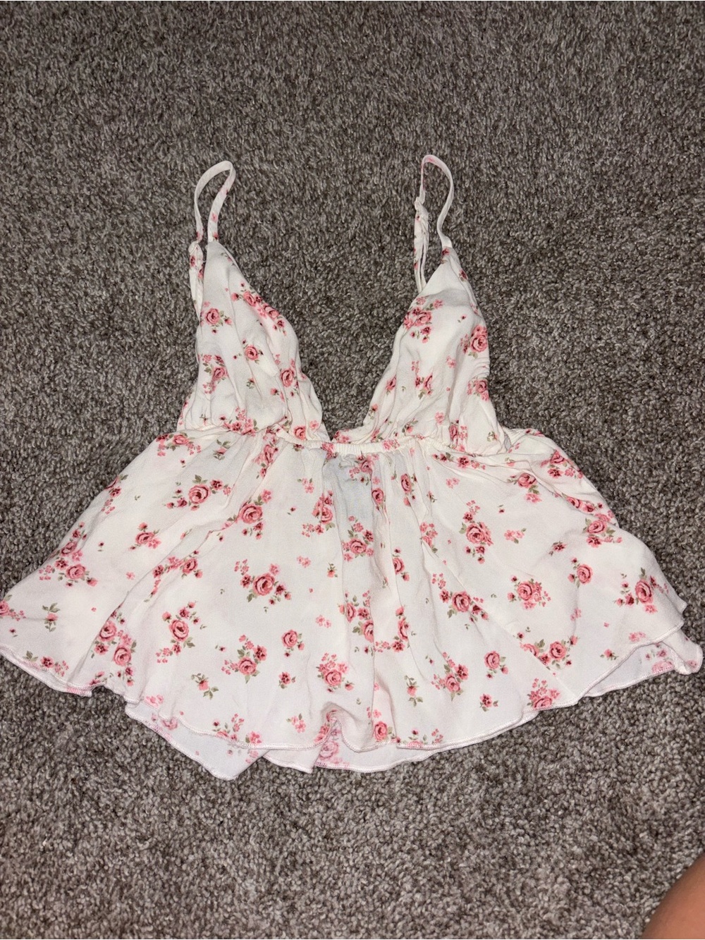 Floral White & Pink Tank Top